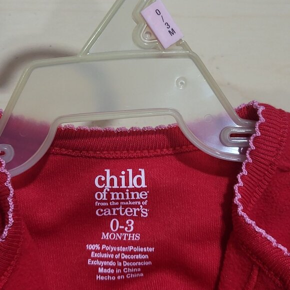 Child of Mine Carters Red Christmas Footed Sleeper My 1st Christmas 0-3 mos - Picture 9 of 10